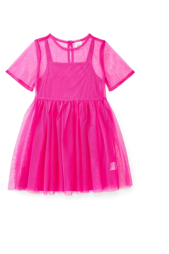 Girls Mesh Tutu Dress with Short Sleeves, Sizes 4-18 & Plus