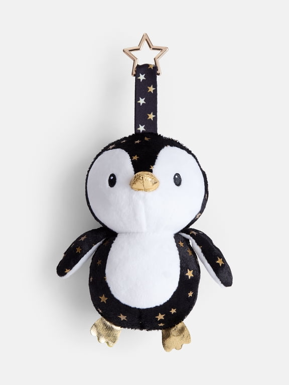 Girls Penguin Plush Bag Charm, Black
