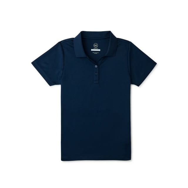 Wonder Nation Girls Performance Polo Shirt, Sizes XS-XXL