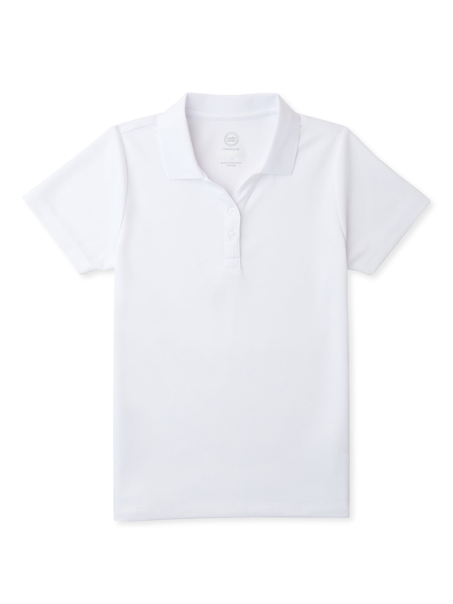Wonder Nation Girls Performance Polo Shirt, Sizes XS-XXL