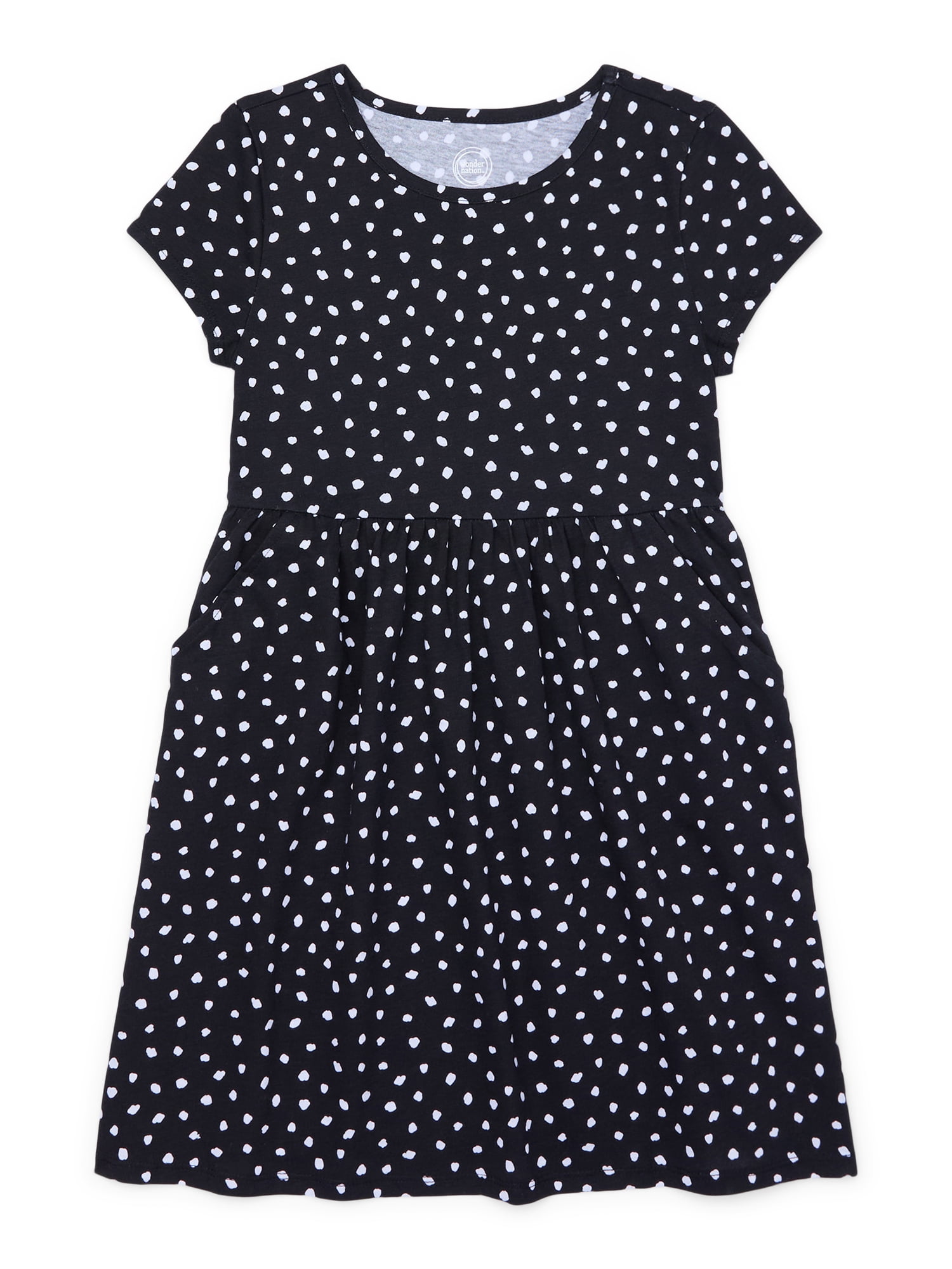 Wonder Nation Girls Play Dress with Short Sleeves, Sizes 4-18 & Plus ...