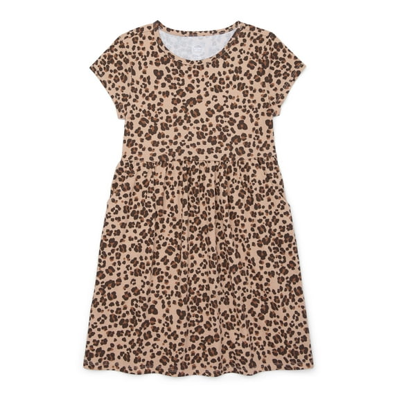 Wonder Nation Girls Play Dress with Short Sleeves, Sizes 4-18 & Plus