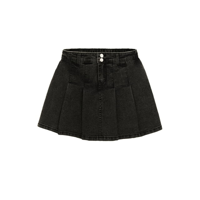 Wonder Nation Girls Pleated Denim Skort, Sizes 4-18 & Plus