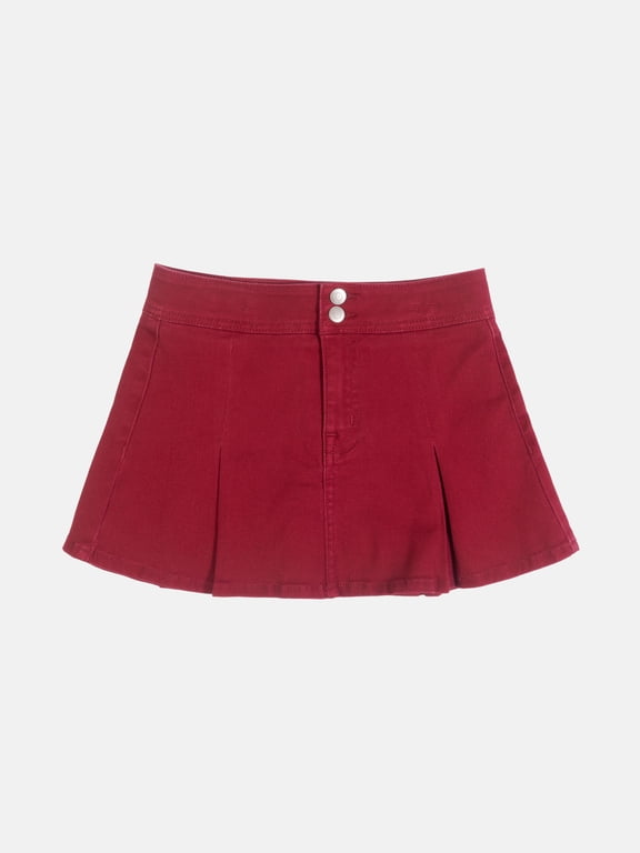 Girls Denim Pleated Skirt, Sizes 4-18 & Plus