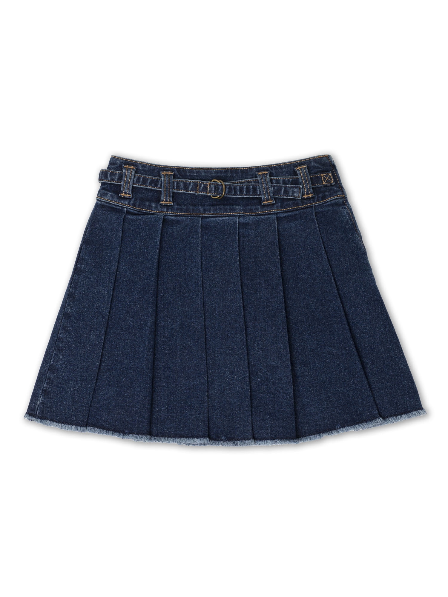 【WONDER WONDER】Poki Teen Black Blue Denim Pleated Skirt Wonder Nation Girls Pleated Skirt, Sizes 4-18 & Plus