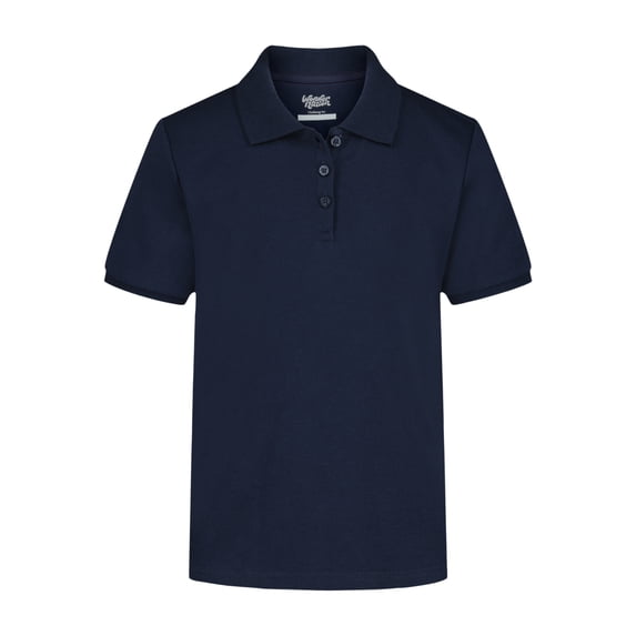 Wonder Nation Girls School Uniform Interlock Short Sleeve Polo Shirt, Sizes 4-18 & Plus