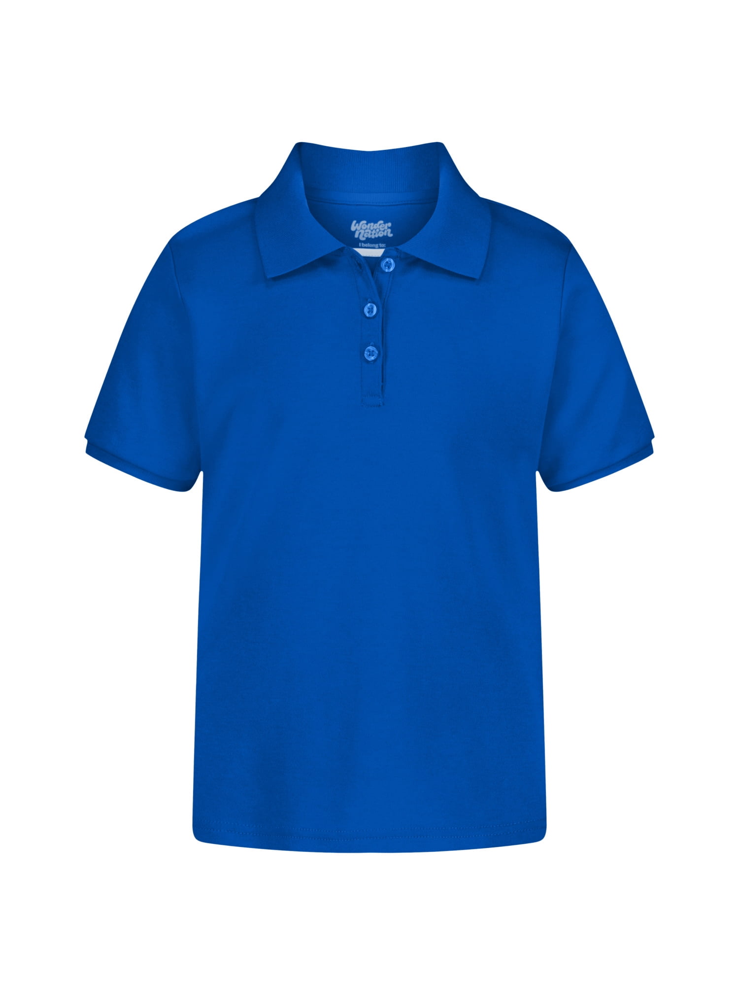Wonder Nation Girls Polo Shirt with Short Sleeves, Sizes XS-XXL