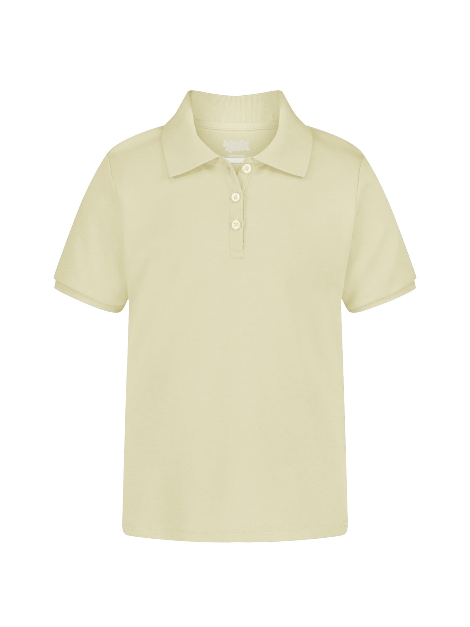 Wonder Nation Girls Polo Shirt with Short Sleeves, Sizes XS-XXL