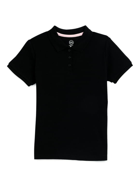 Girls Polo Shirt with Short Sleeves, Sizes XS-XXL