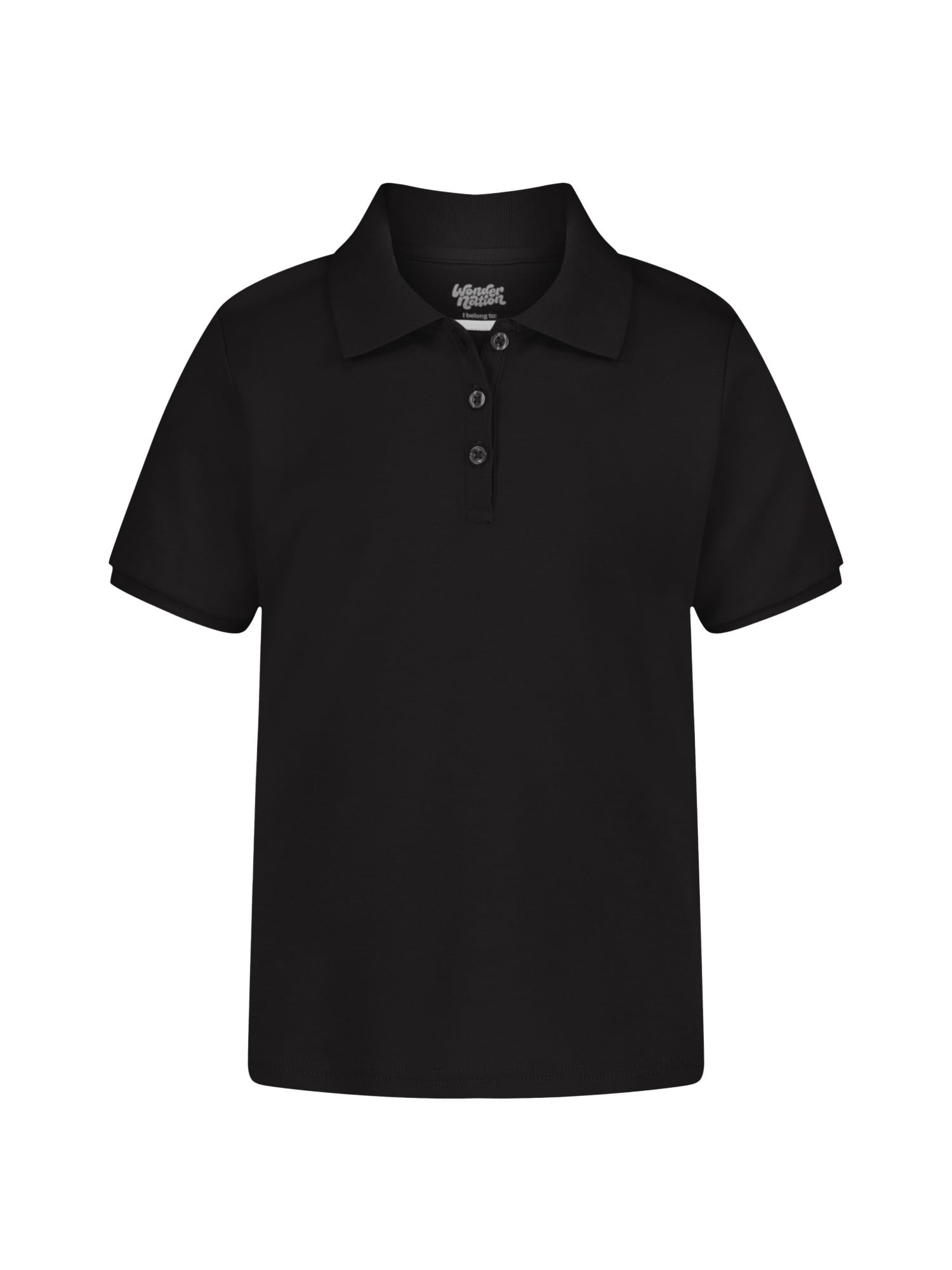 Wonder Nation Girls Polo Shirt with Short Sleeves, Sizes XS-XXL