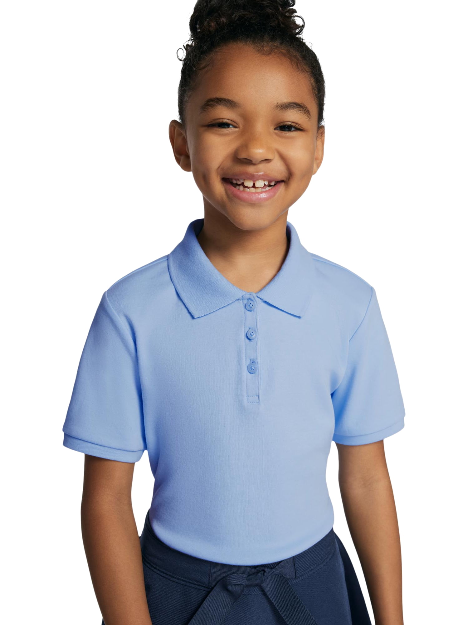 Wonder Nation Girls Polo Shirt with Short Sleeves, Sizes XS-XXL
