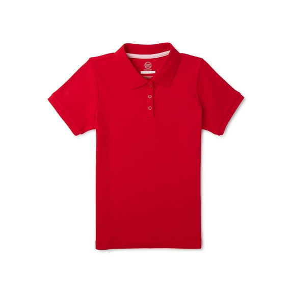 Wonder Nation Girls Polo Shirt with Short Sleeves, Sizes XS-XXL