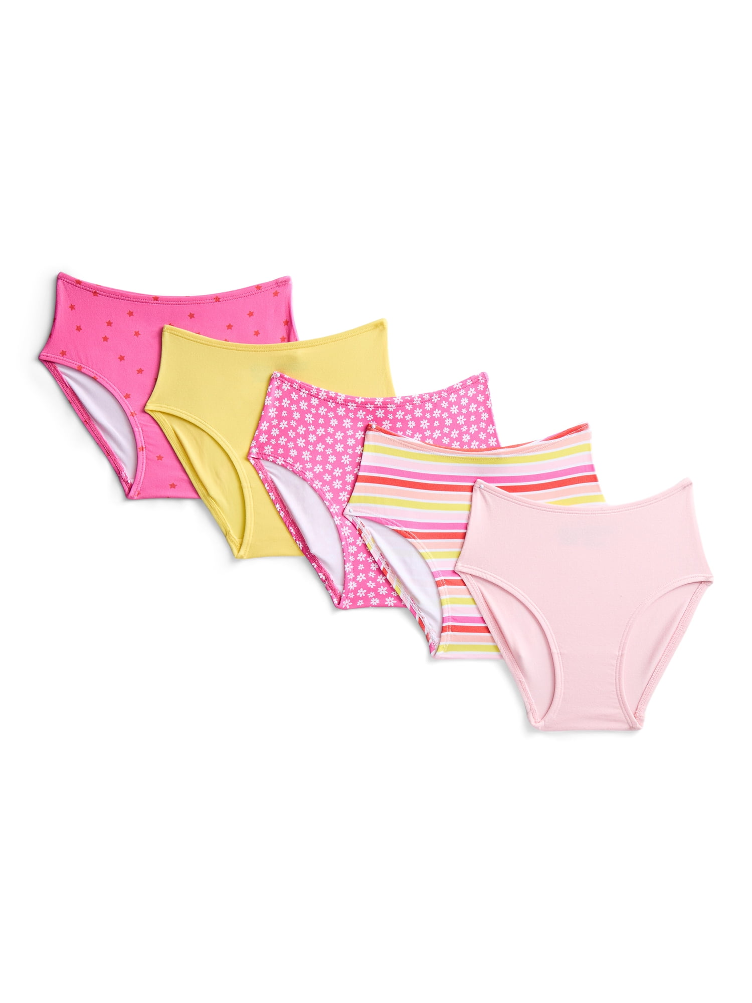 Wonder Nation Girls Premium Brief Underwear, 5-Pack, Sizes S-XL