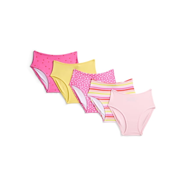 Wonder Nation Girls Premium Brief Underwear, 5-Pack, Sizes S-XL