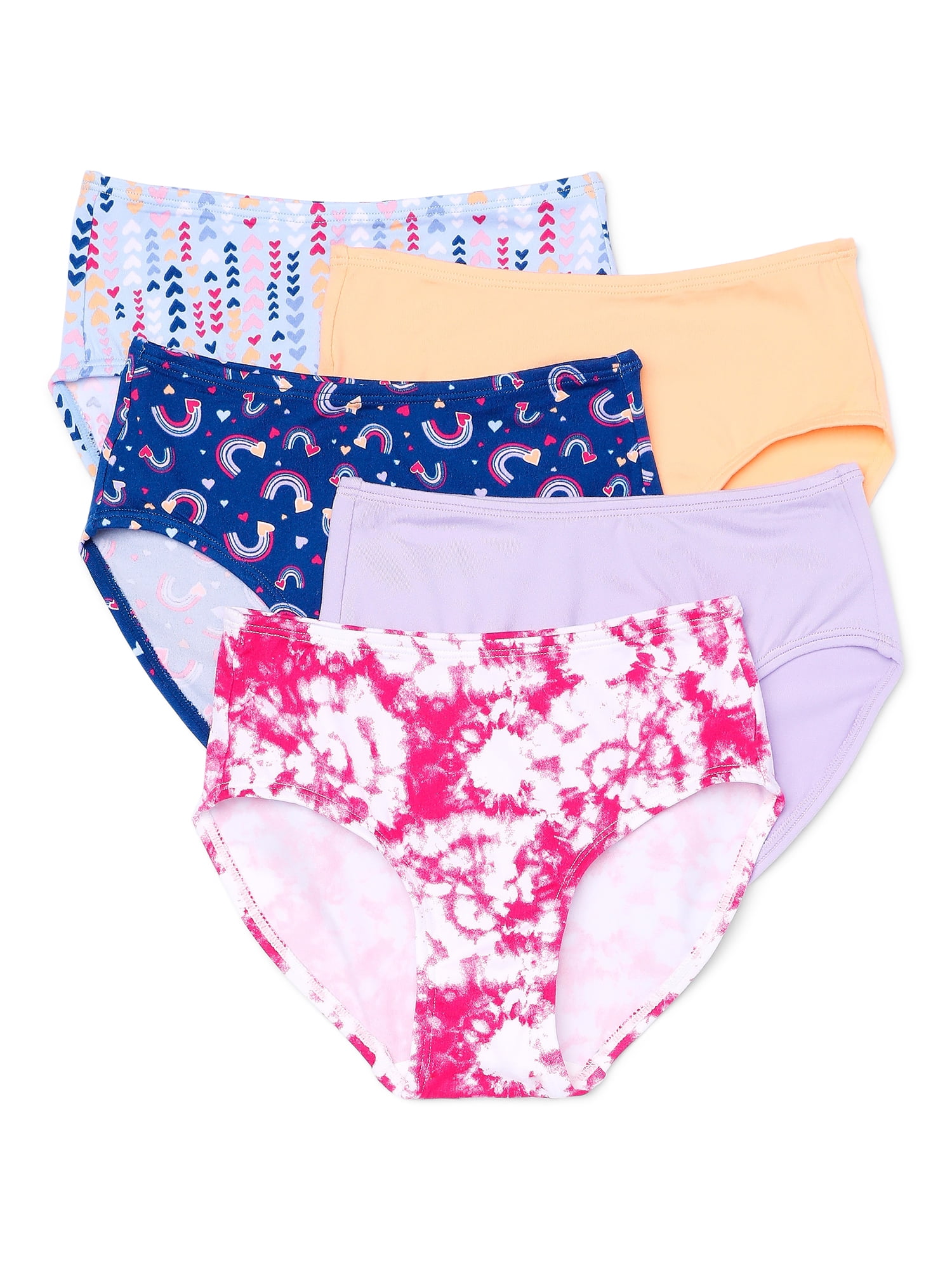 Wonder Nation Girls Premium Brief Underwear, 5-Pack, Sizes S-XL