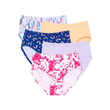 Wonder Nation Girls Premium Brief Underwear, 5-Pack, Sizes S-XL