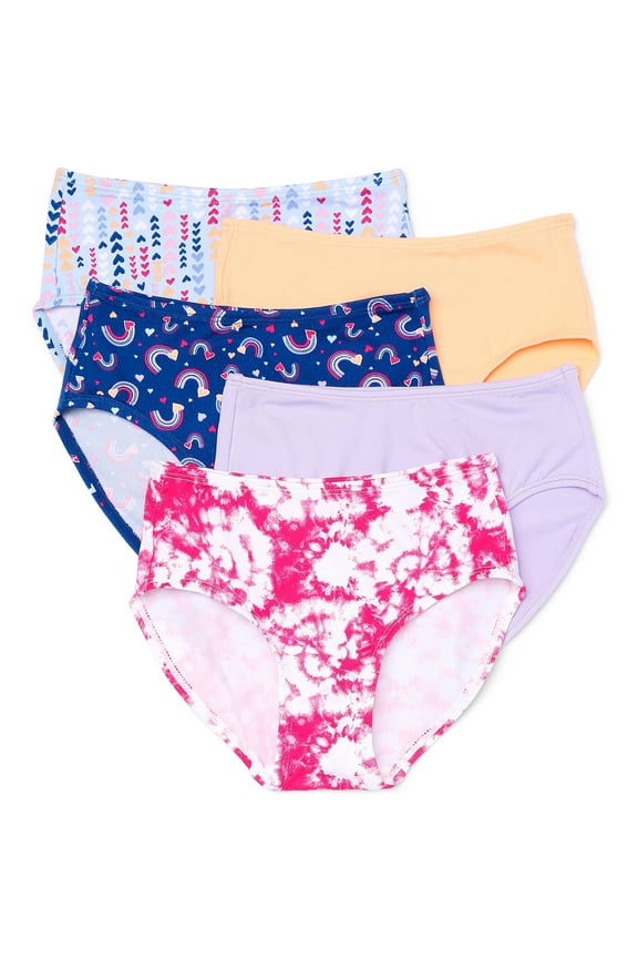 Girls Premium Brief Underwear, 5-Pack, Sizes S-XL