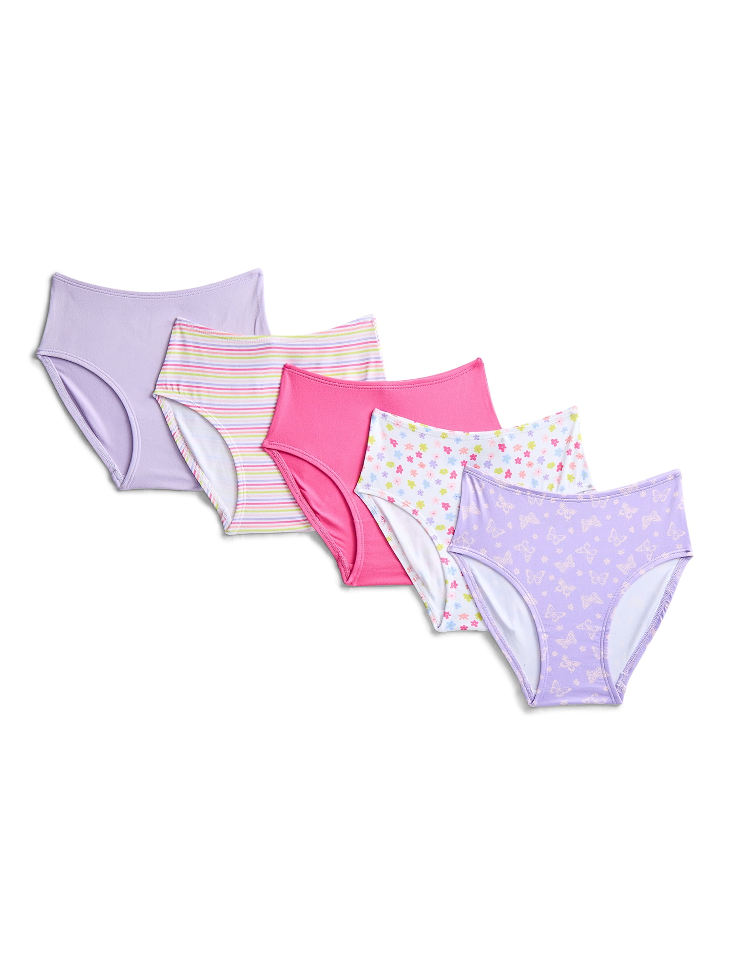 Wonder Nation Girls Premium Brief Underwear, 5-Pack, Sizes S-XL