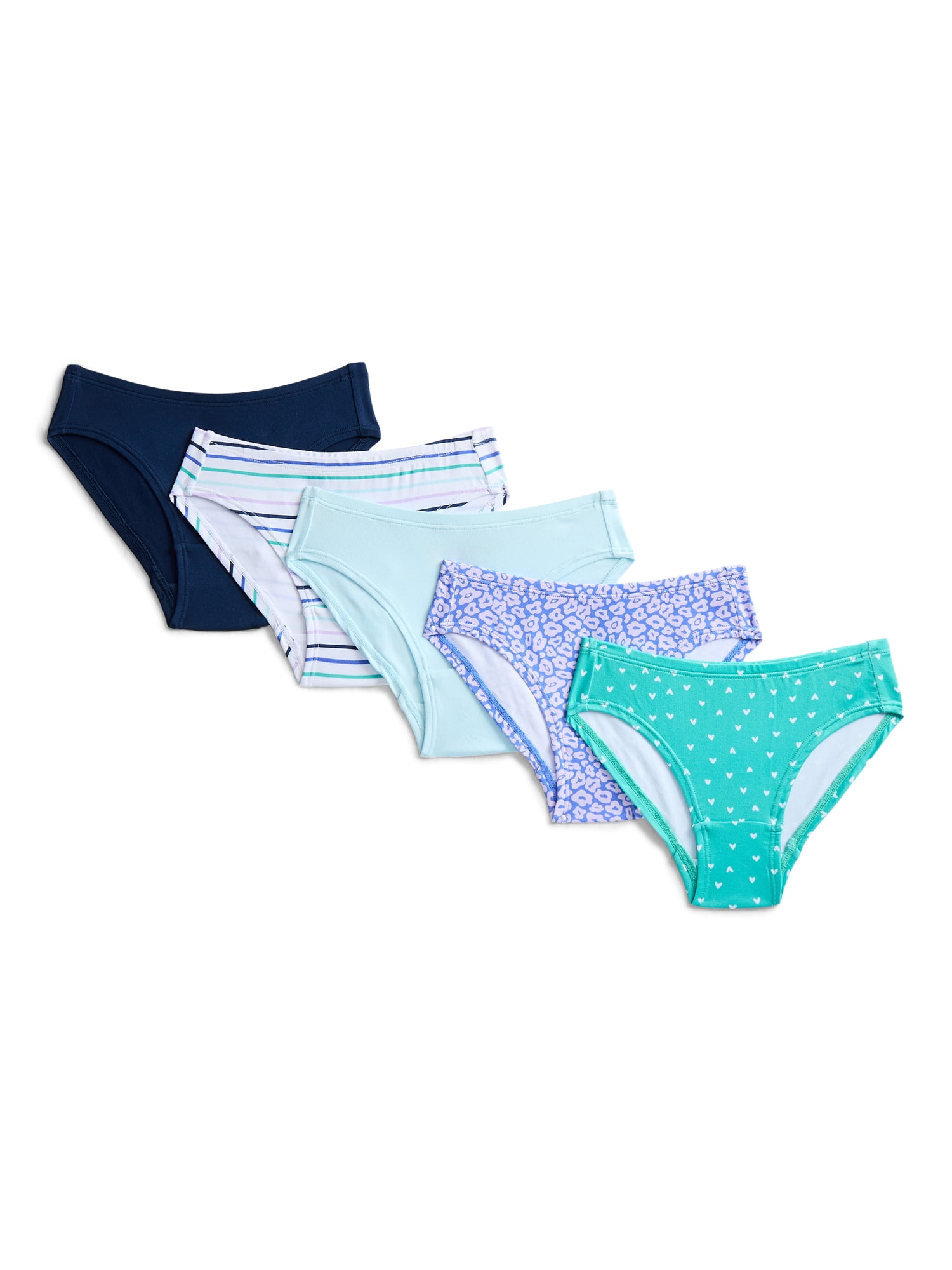 Wonder Nation Girls Premium Hipster Underwear, 5-Pack, Sizes S-XL