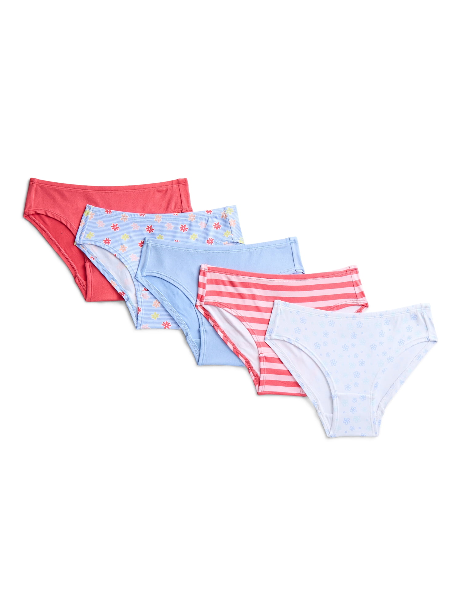 Wonder Nation Girls Premium Hipster Underwear, 5-Pack, Sizes S-XL