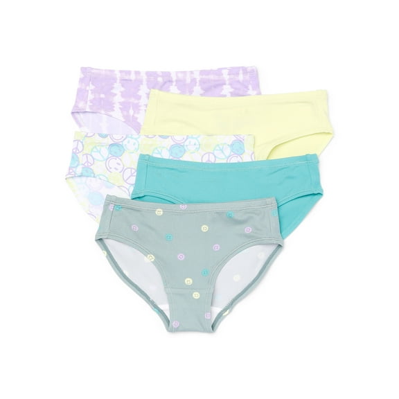 Wonder Nation Girls Premium Hipster Underwear, 5-Pack, Sizes S-XL