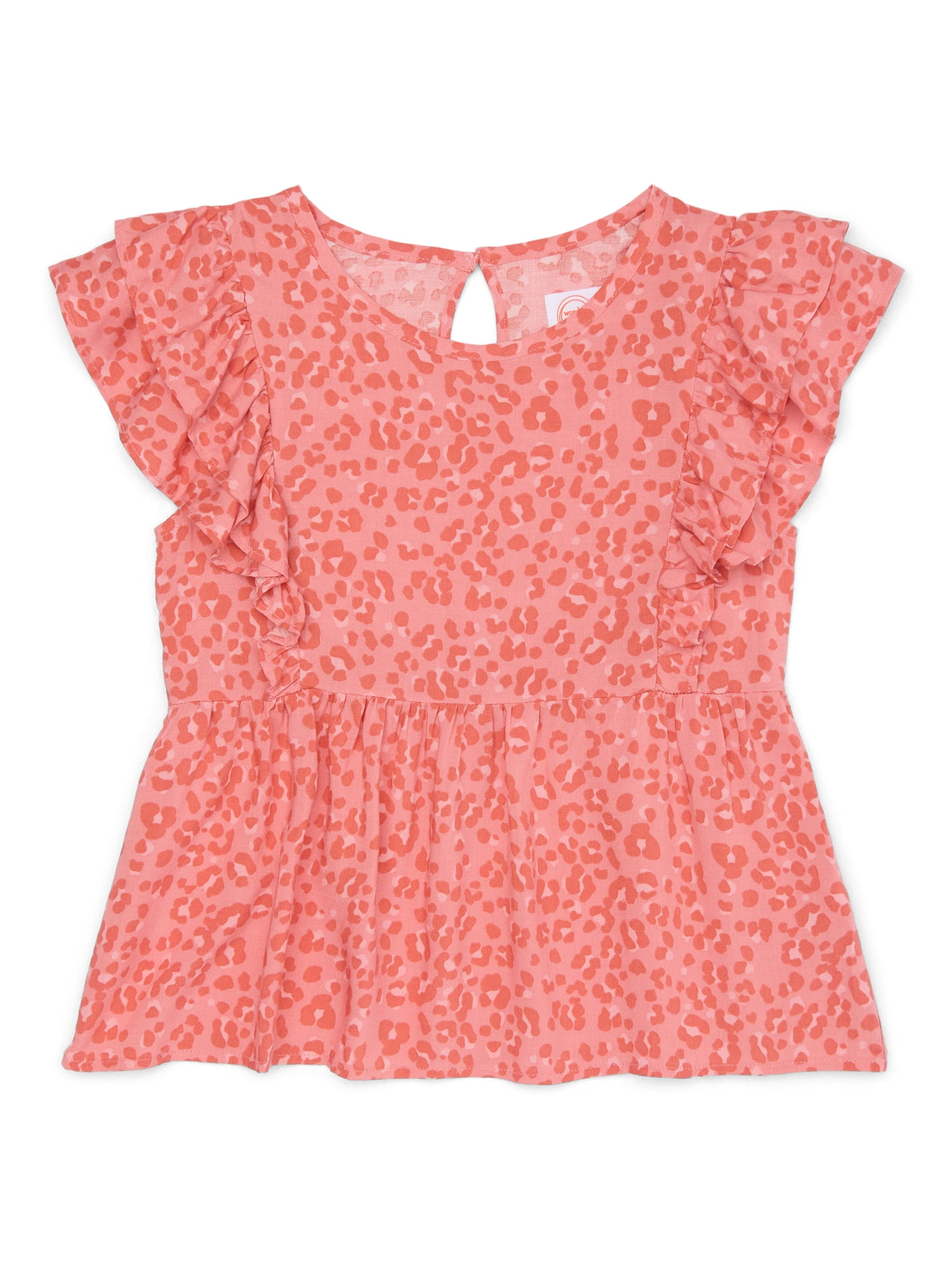 Wonder Nation Girls Woven Ruffle Top, Sizes 4-18 & Plus - Walmart.com