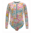 thumbnail image 1 of Wonder Nation Girls Printed Zip Rash Guard One-Piece Swimsuit with UPF50+, Sizes 4-18 & Plus, 1 of 5