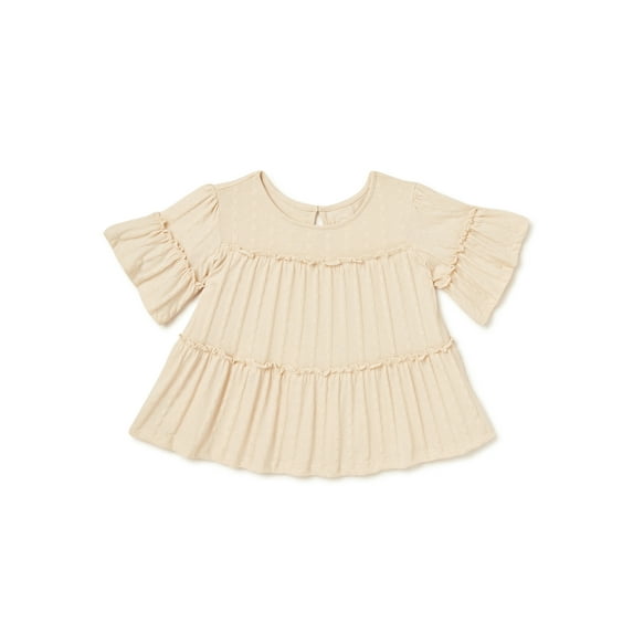 Wonder Nation Girls Puff-Print Swing Tiered Top, Sizes 4-18 & Plus