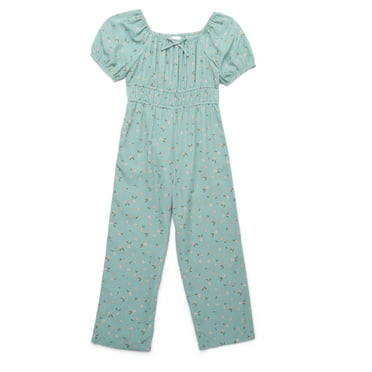 Wonder Nation Girls Puff Sleeve Jumpsuit, Sizes 4-18 & Plus