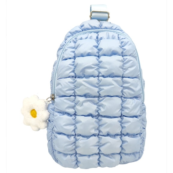 Wonder Nation Girls Puffer Sling Bag, Light Blue