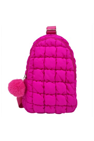 Set Of 3 Quilted Sling Backpack - Red, Pink, & Blue Quilted 3-Piece Travel Bag Set – EuroChic Tote main image 3
