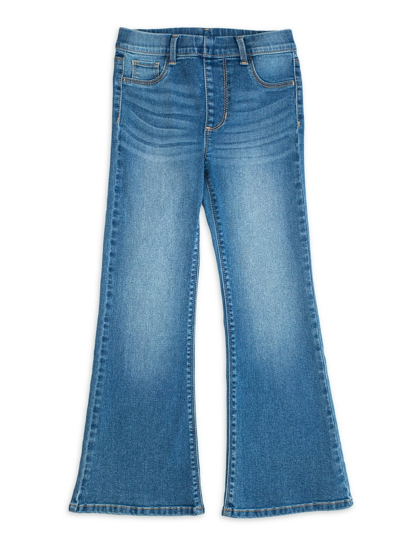 【WONDER WONDER】24SS★ [MADE] Washing Back Denim L Wide PT Wonder Nation Girls Pull On Flare Jeggings, Sizes 4-18