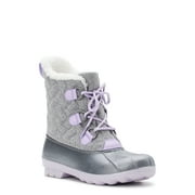 Wonder Nation Girls Quilted Lace Up Winter Boots, Sizes 12-6