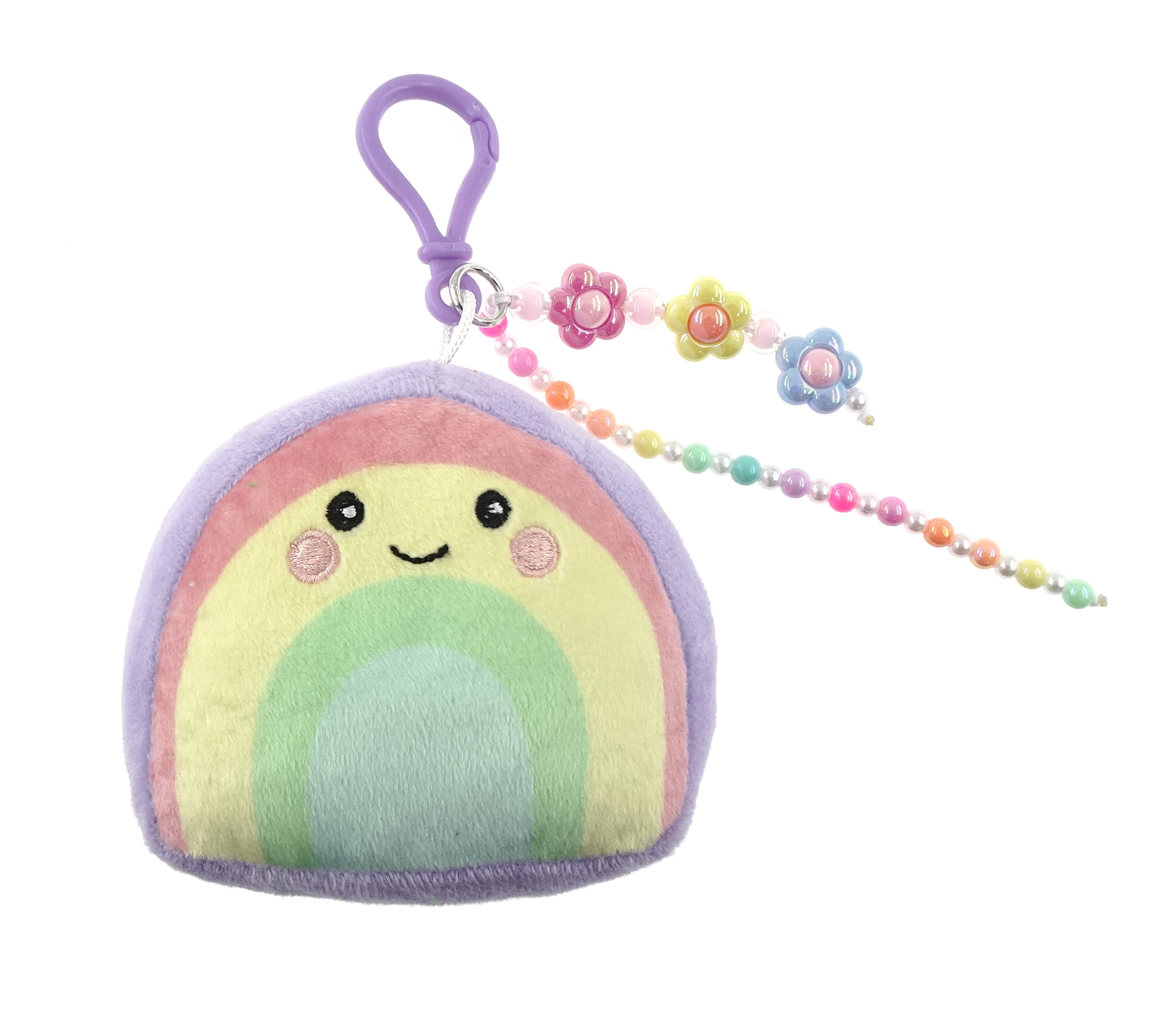 Wonder Nation Girls Rainbow Plush Keychain Bag Charm, Multi
