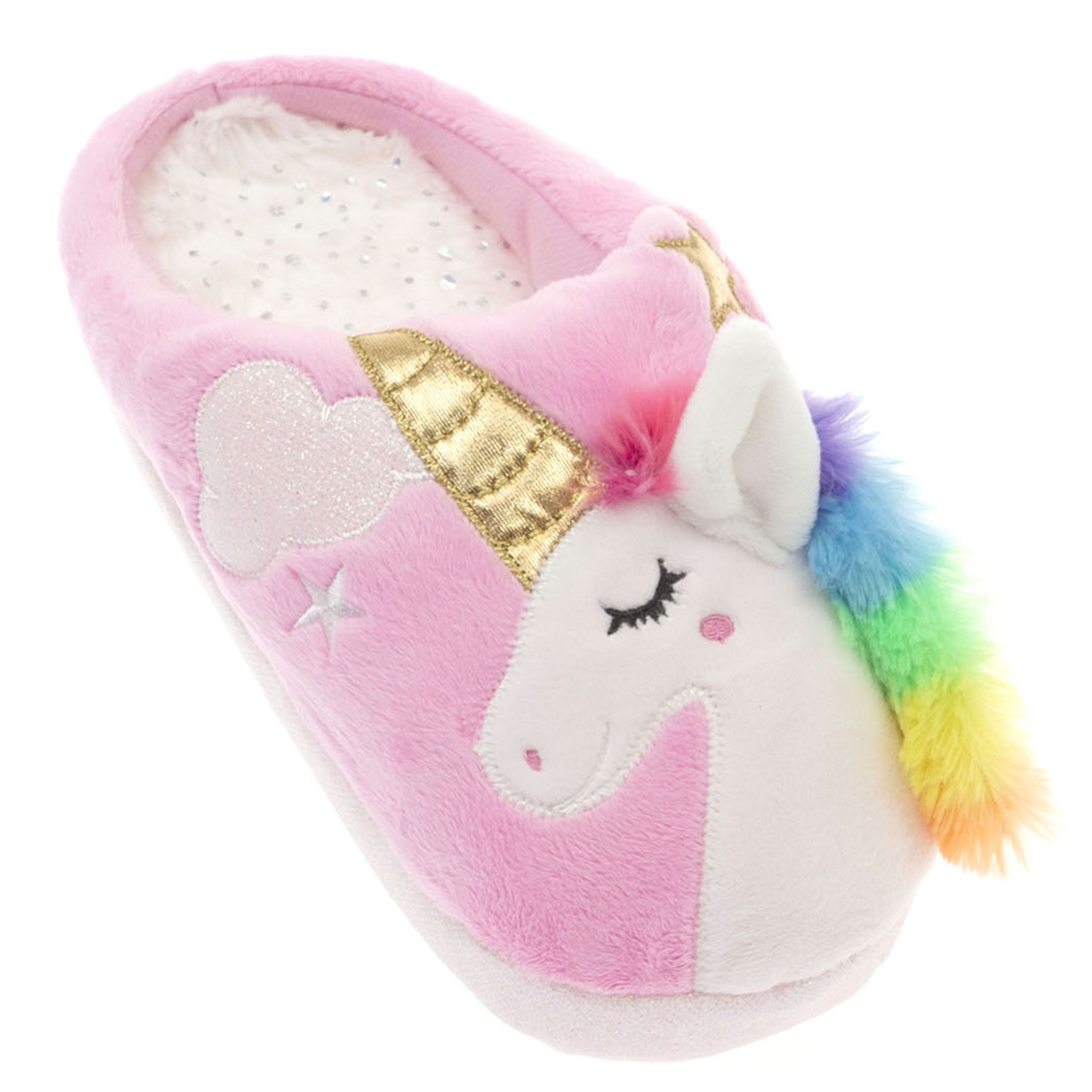 Wonder Nation Girls Rainbow Unicorn Slippers Walmart