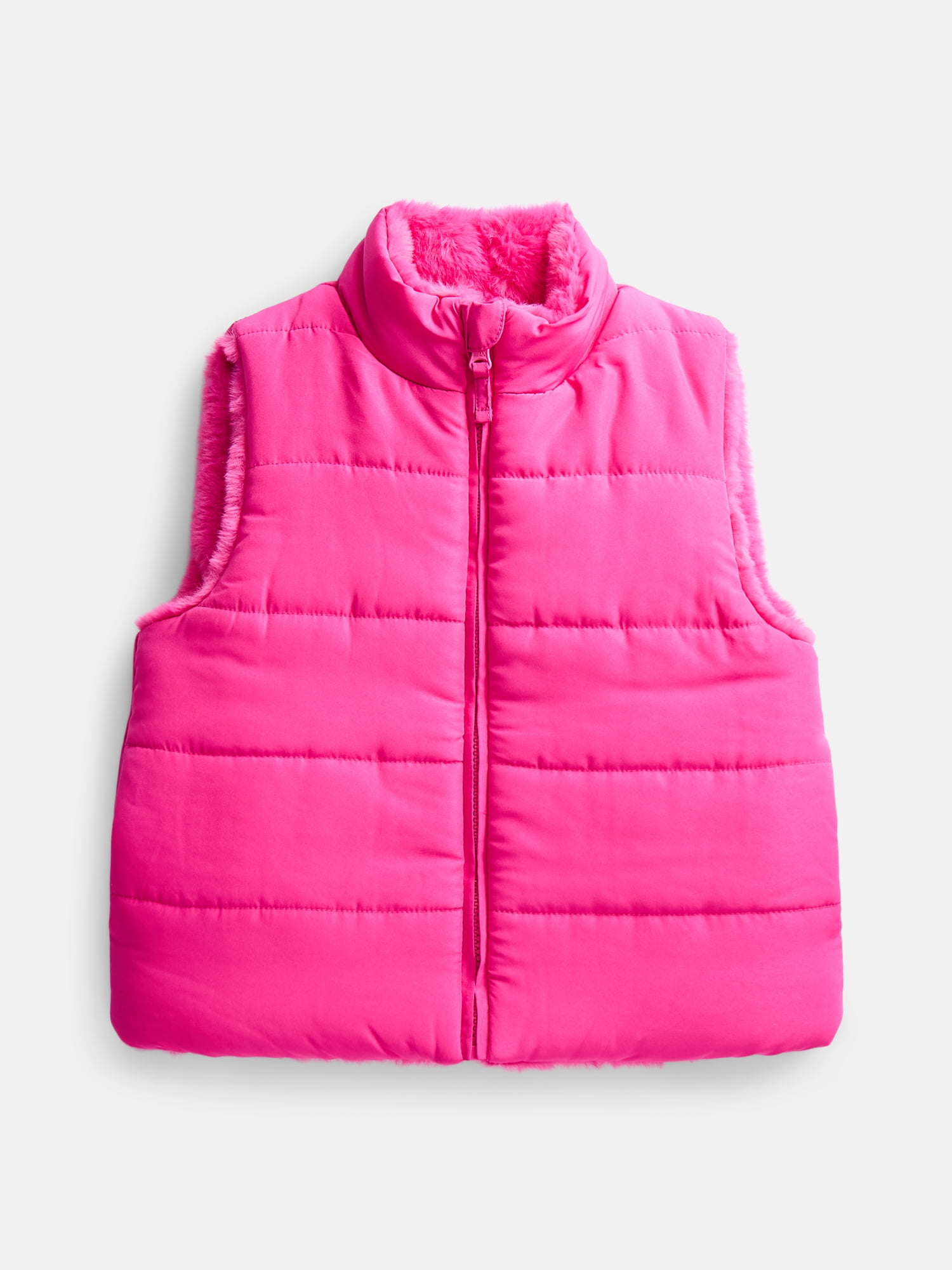 Wonder Nation Girls Reversible Faux Fur Vest, Sizes 4-18 & Plus