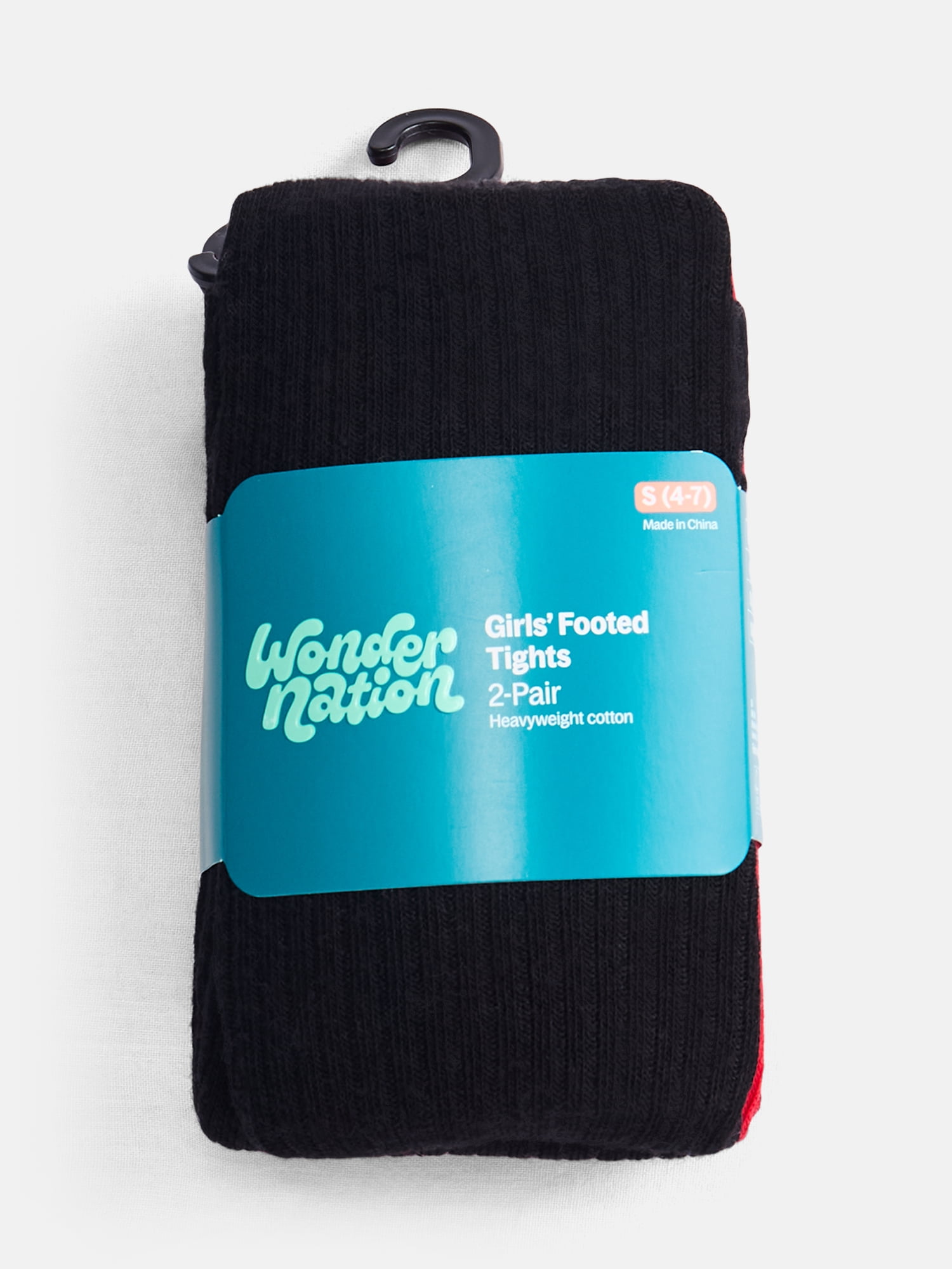 Wonder Nation Girls Rib Tights, 2-Pack, Size Small