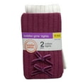 thumbnail image 1 of Wonder Nation Girls Rib and Bow Tights, 2-Pack, 6M-5T, 1 of 6