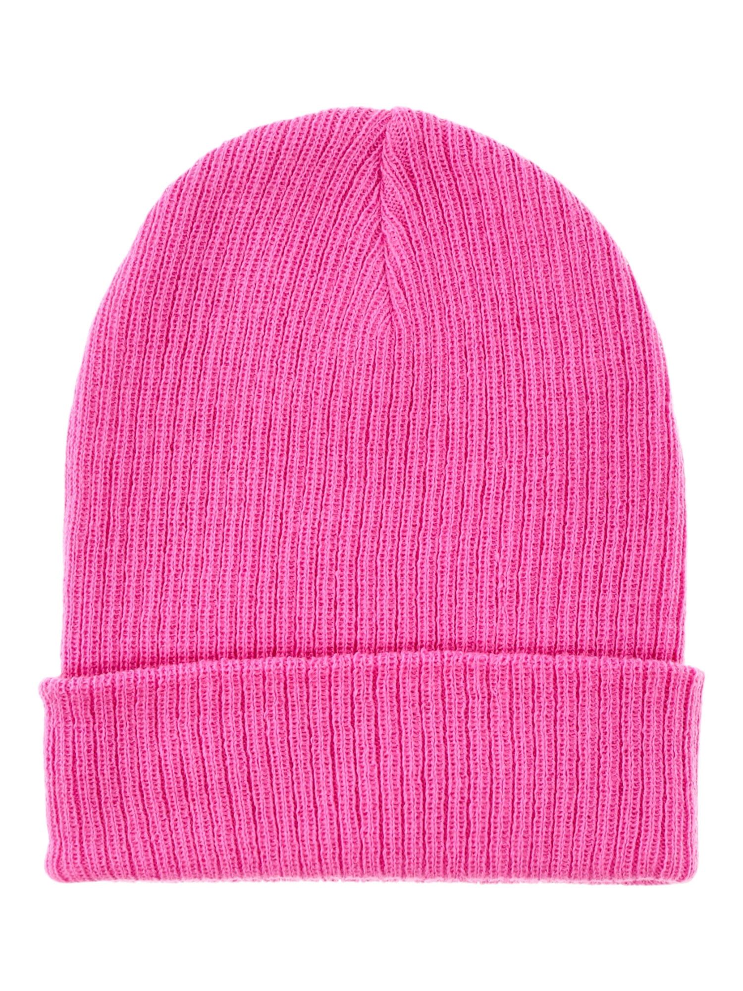 Wonder Nation Girls’ Ribbed Beanie Hat, Pink Confection