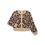Wonder Nation Girls Ribbed Button Front Cardigan Sweater, Sizes 4-18 & Plus