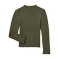 Wonder Nation Girls Ribbed Mock Neck Top with Long Sleeves, Sizes 418