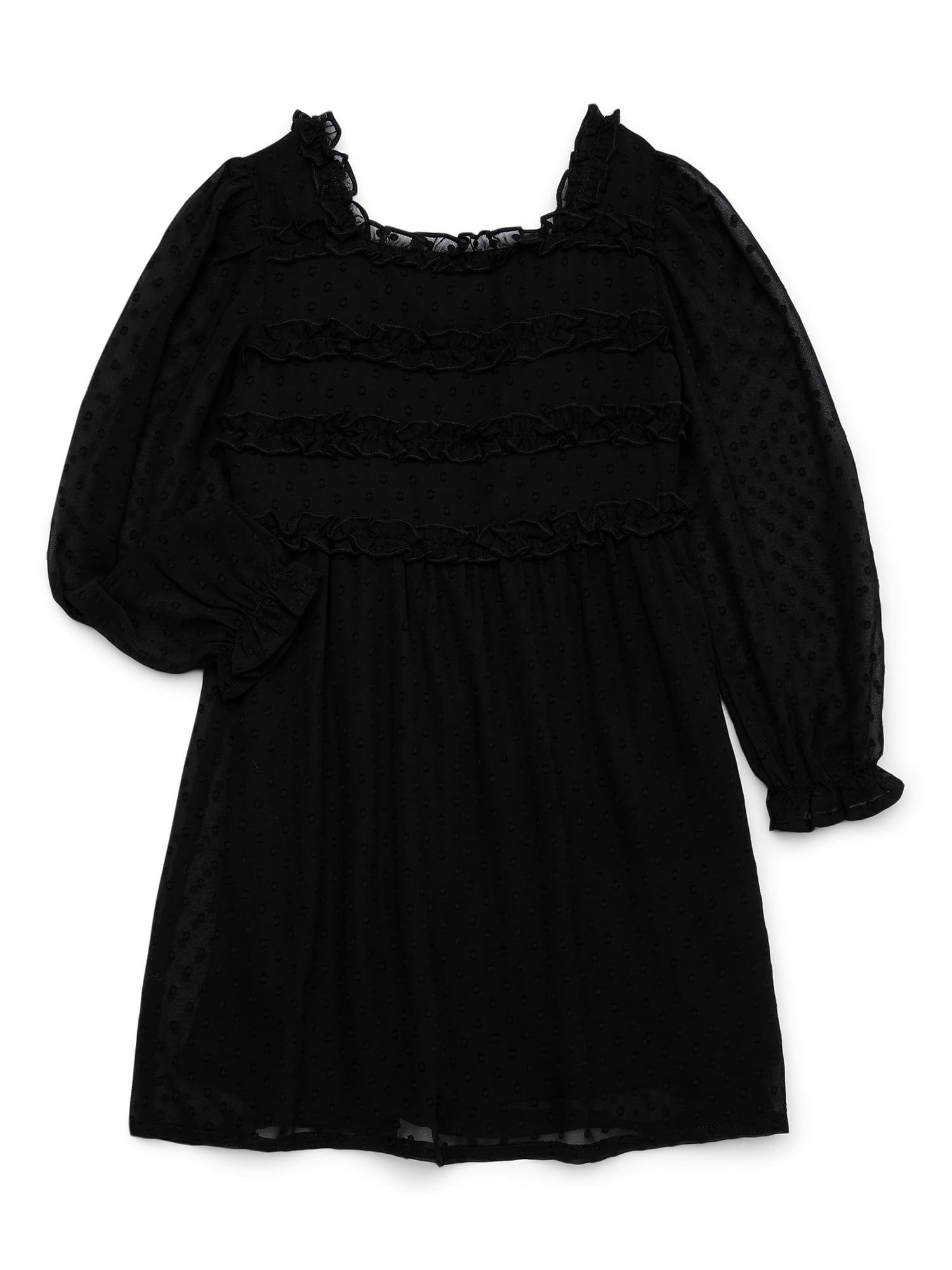 Wonder Nation Girls Ruffle Smocked Dress, Sizes 4-18 & Plus