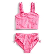 Girls Ruffle Eyelet Tankini Swimsuit, 2-Piece, Sizes 4-18