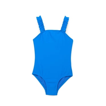 Wonder Nation Girls Ruffle Strap One Piece Swimsuit with UPF50+, Sizes 4-16 & Plus