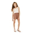 thumbnail image 1 of Wonder Nation Girls Ruffle Tank Top and Shorts, 2-Piece Casual Outfit Set, Sizes 4-18 & Plus, 1 of 6