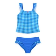Girls Ruffle Gingham Tankini Swimsuit, 2-Piece, Sizes 4-16