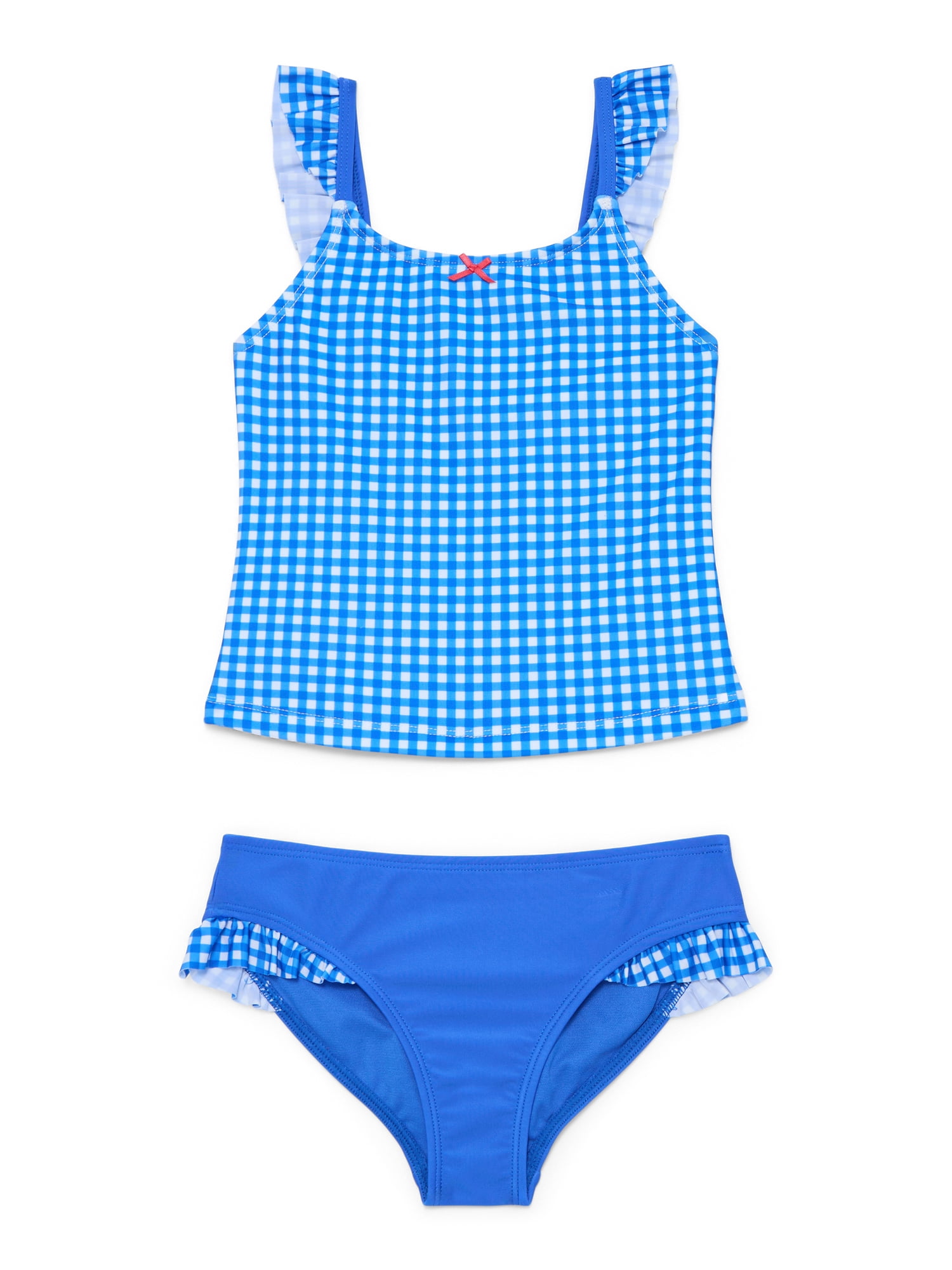 Wonder Nation Girls Ruffle Tankini Swimsuit, 2-Piece, Sizes 4-18