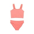 thumbnail image 1 of Wonder Nation Girls 2-Piece Ribbed Tankini Swimsuit with UPF50+, Sizes 4-18, 1 of 3