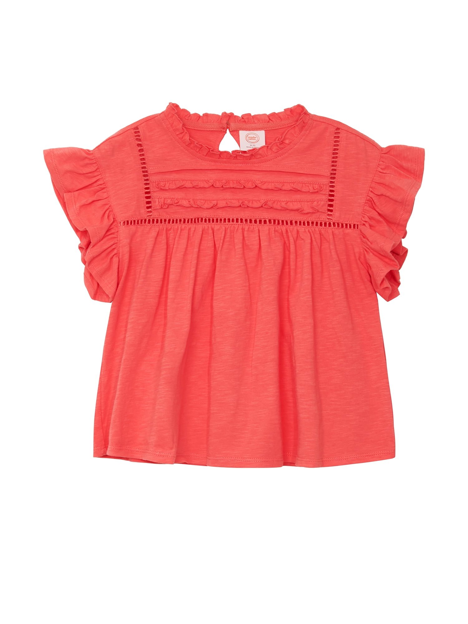 Wonder Nation Girls Ruffle Trend Top, Sizes 4-18 & Plus