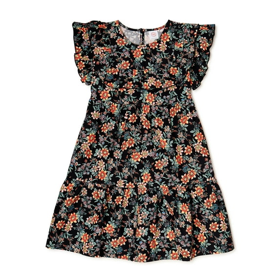 Wonder Nation Girls Ruffle Yoke Dress, Sizes 4-18 & Plus